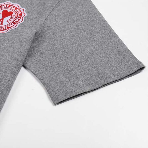 Ami Alexandre Mattiussi France Patch Logo Grey Tee Shirt - Picture 6 of 10